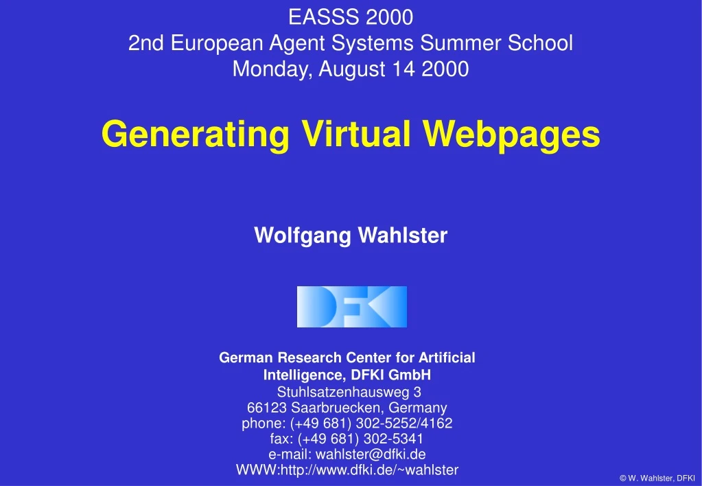 generating virtual webpages