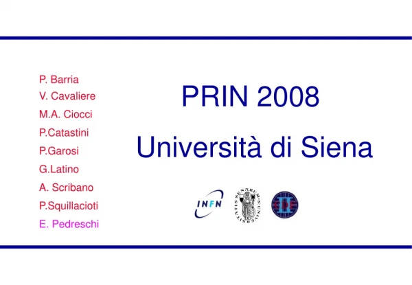 PRIN 2008  Università di Siena