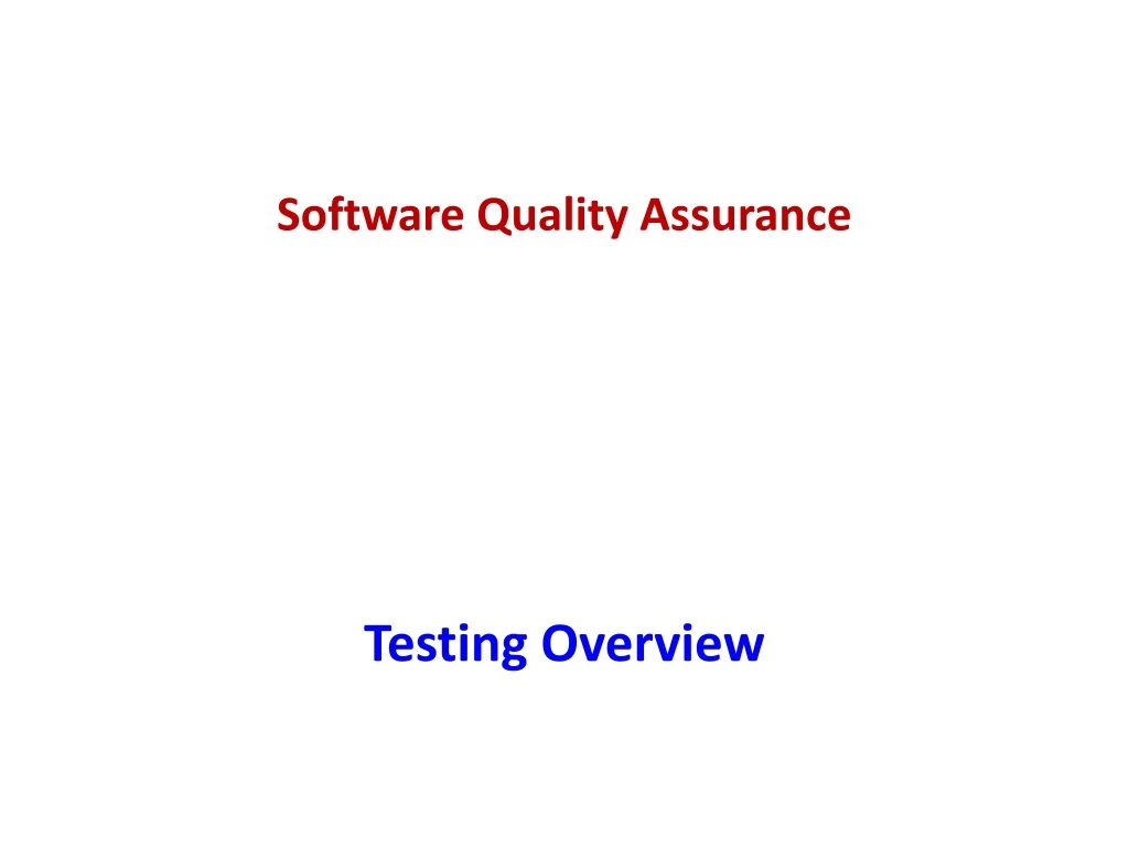 software quality assurance