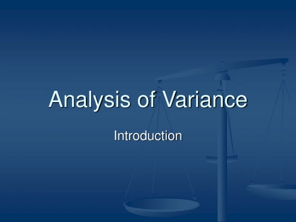 Analysis of Variance