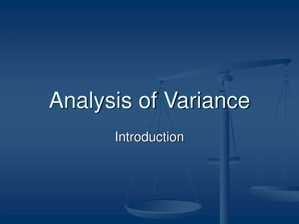 analysis of variance