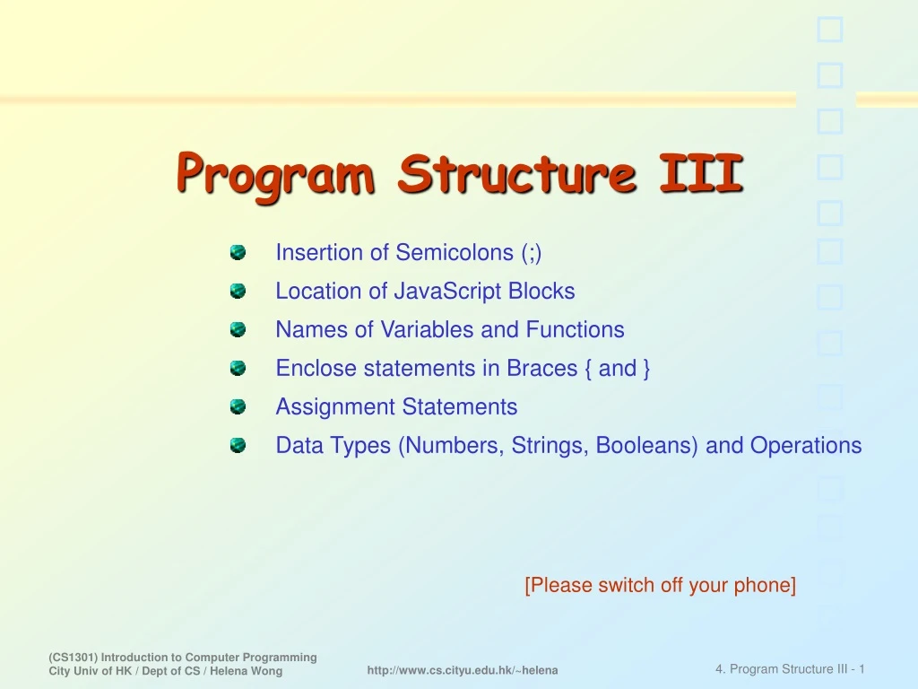 program structure iii