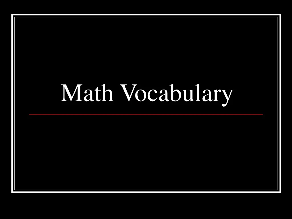 math vocabulary