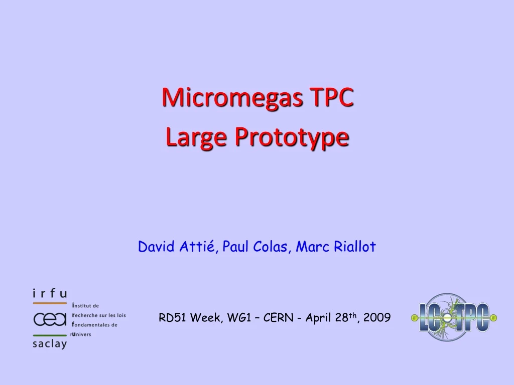 micromegas tpc large prototype