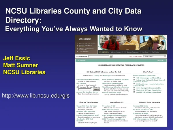 NCSU Libraries County and City Data   Directory:   Everything You’ve Always Wanted to Know