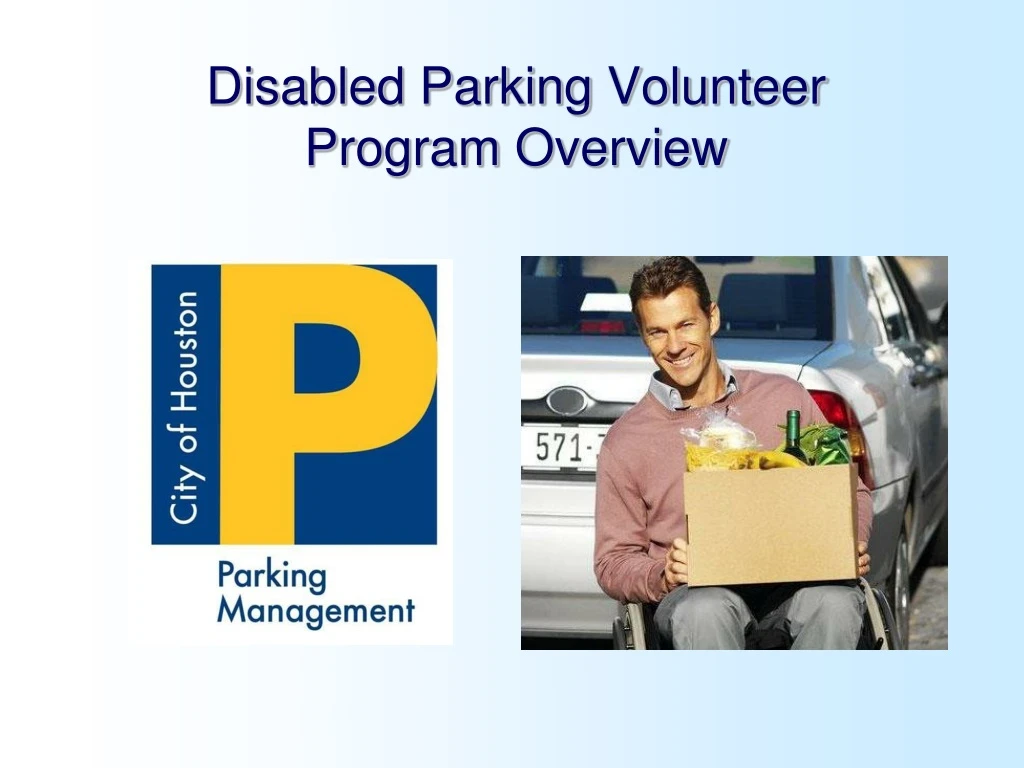 disabled parking volunteer program overview