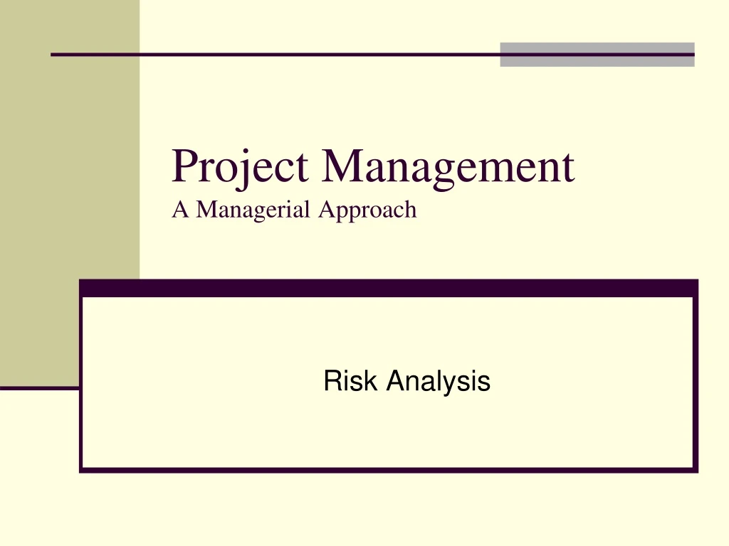 project management a managerial approach