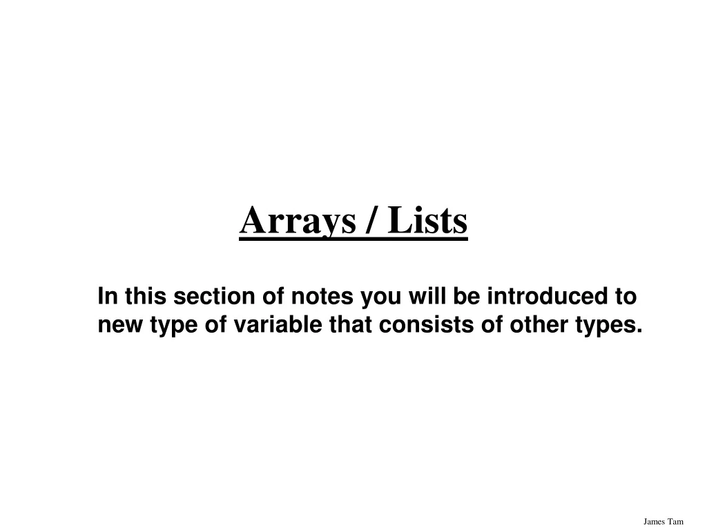 arrays lists