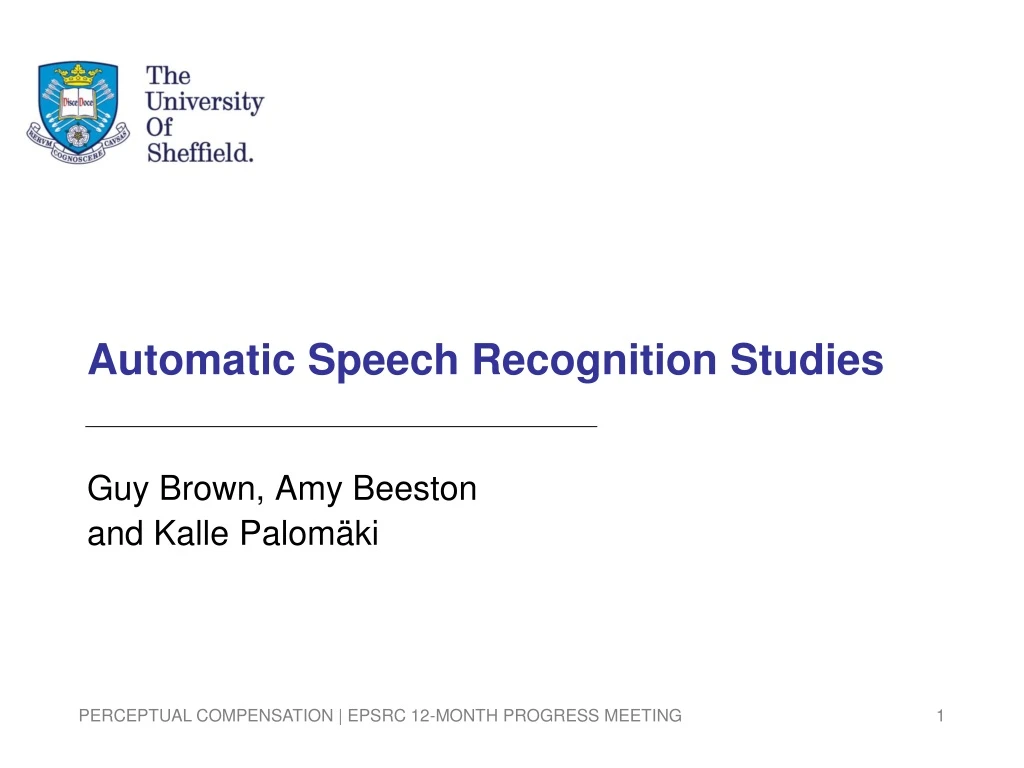 automatic speech recognition studies