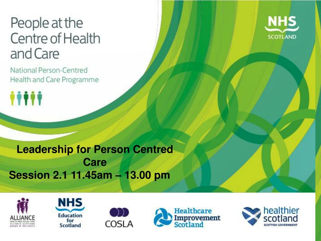 leadership for person centred care session