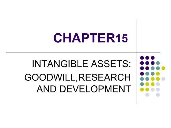 INTANGIBLE ASSETS: GOODWILL,RESEARCH AND DEVELOPMENT