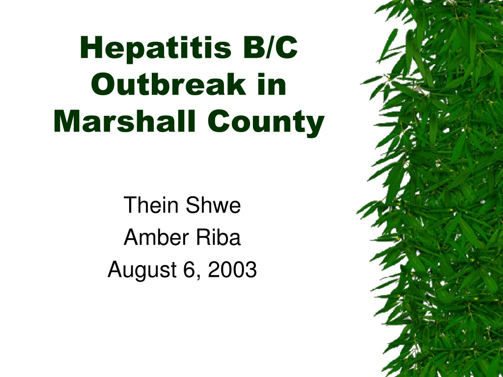 hepatitis b c outbreak in marshall county