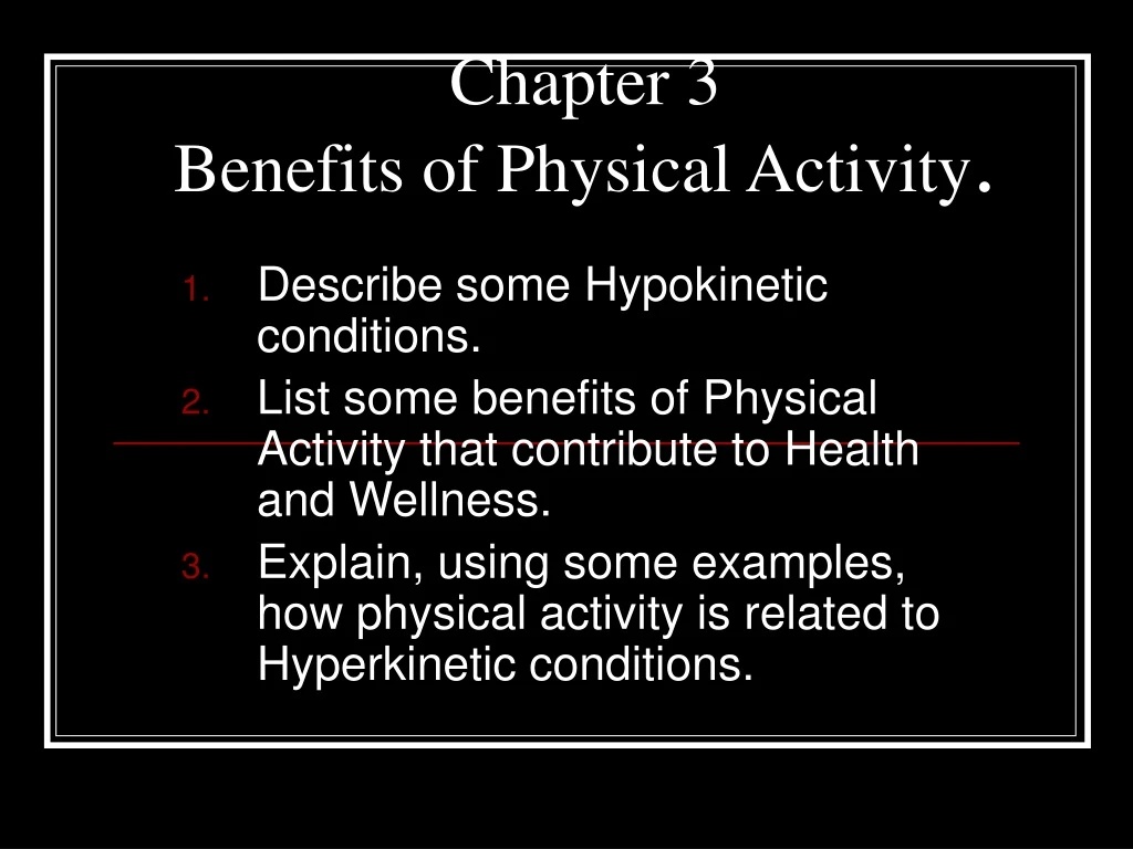 chapter 3 benefits of physical activity