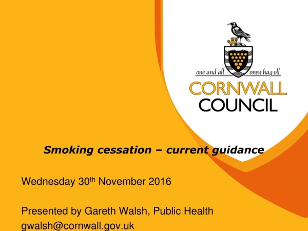 Smoking cessation – current guidance