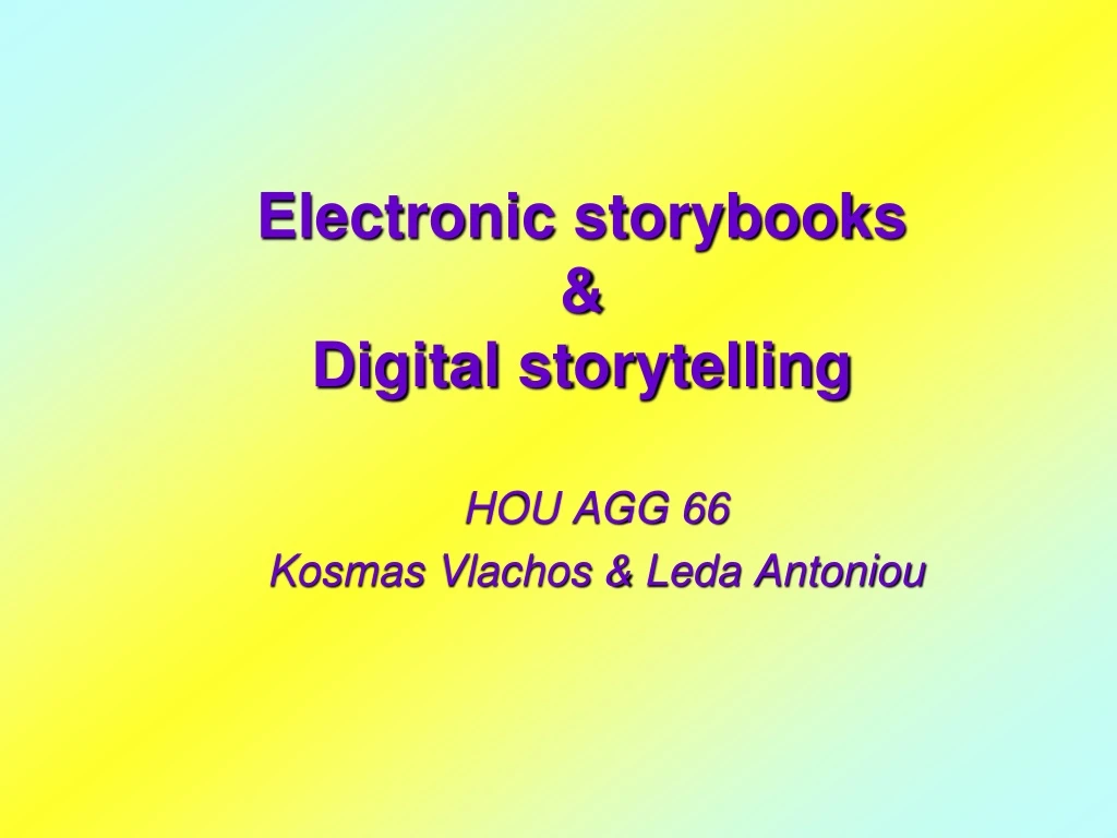 electronic storybooks digital storytelling