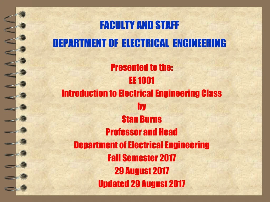 faculty and staff department of electrical engineering
