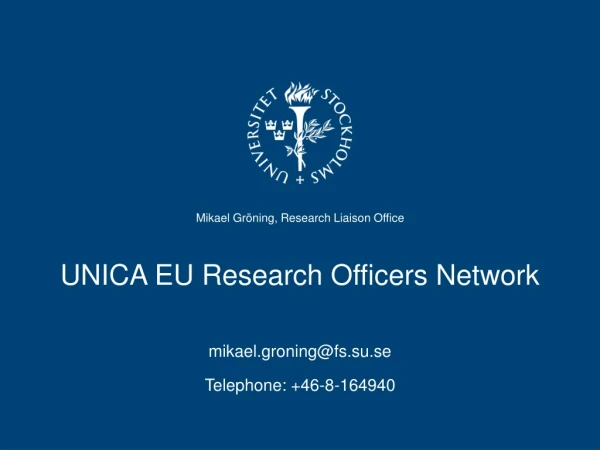 UNICA EU Research Officers Network