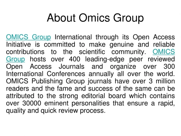 About Omics Group