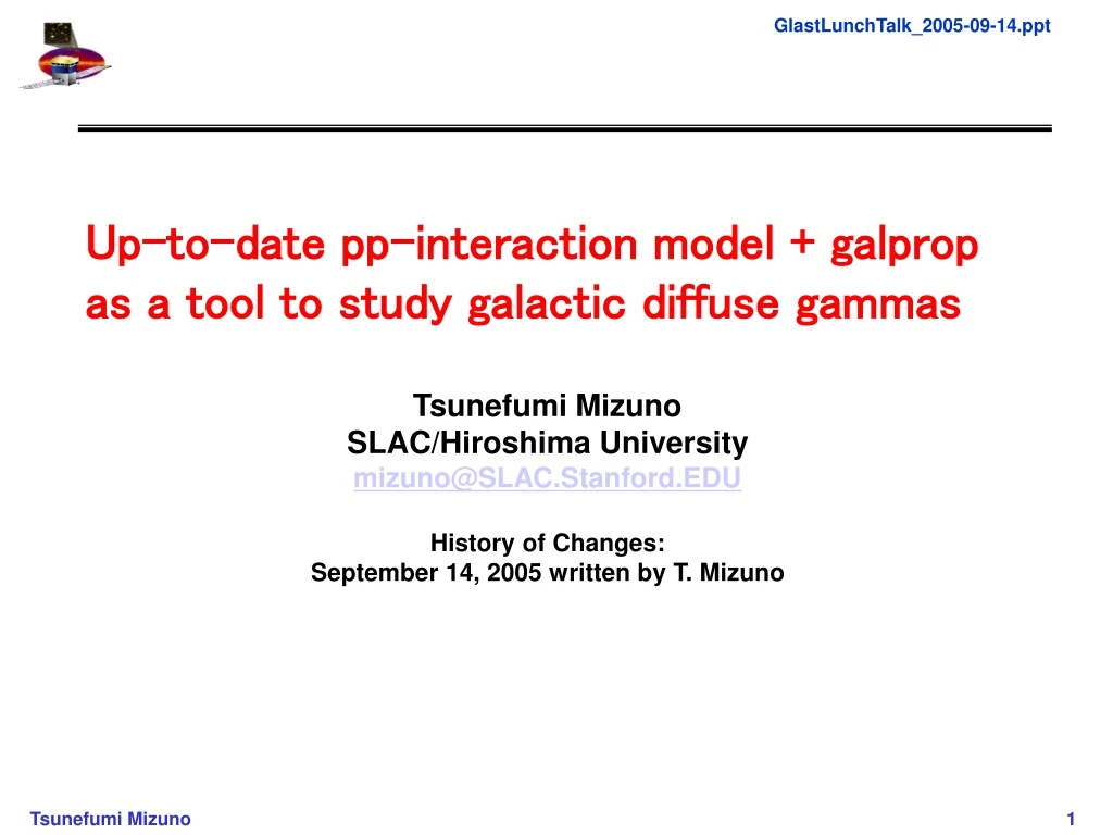 up to date pp interaction model galprop as a tool