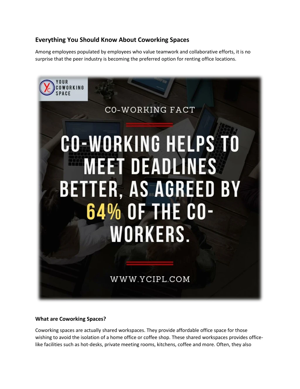 everything you should know about coworking spaces