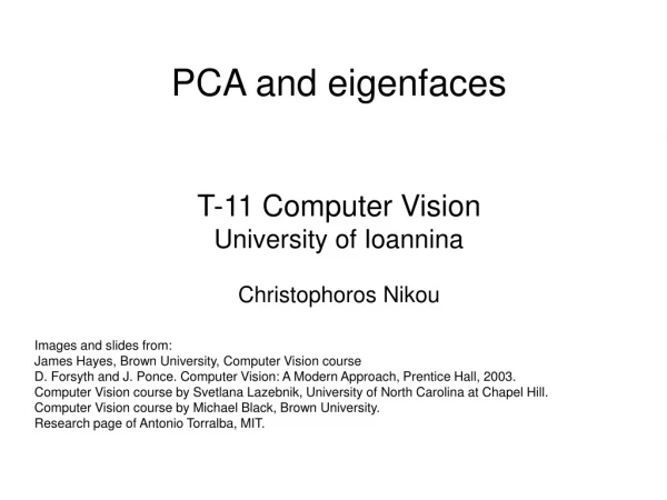 PCA and eigenfaces