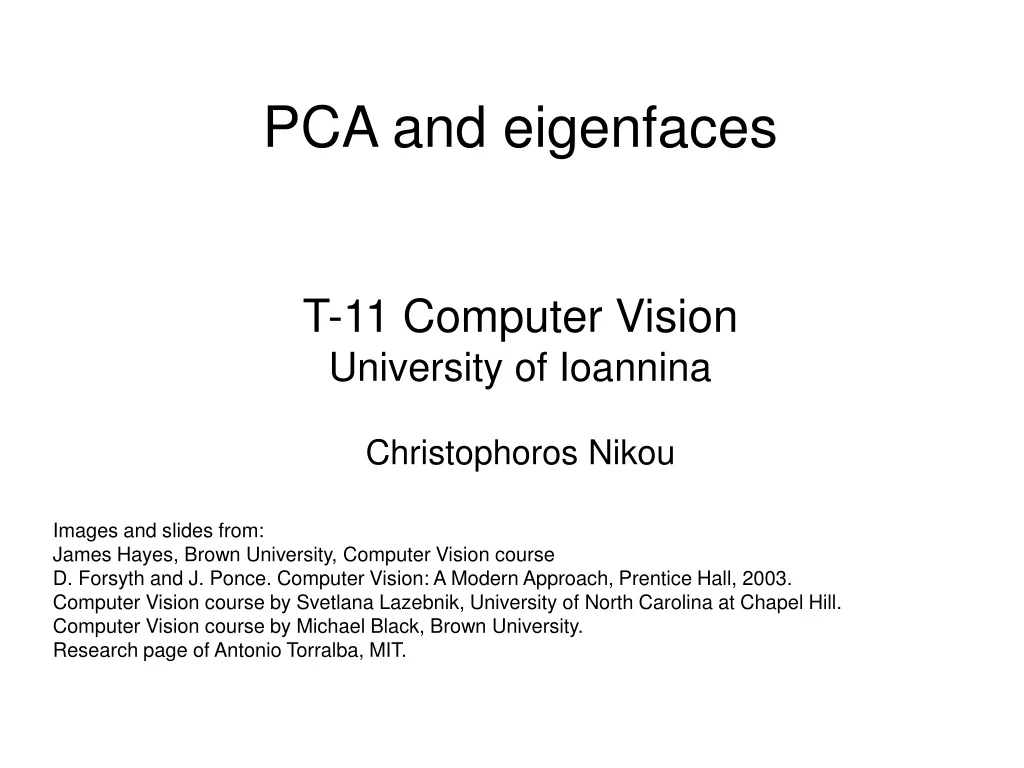 pca and eigenfaces