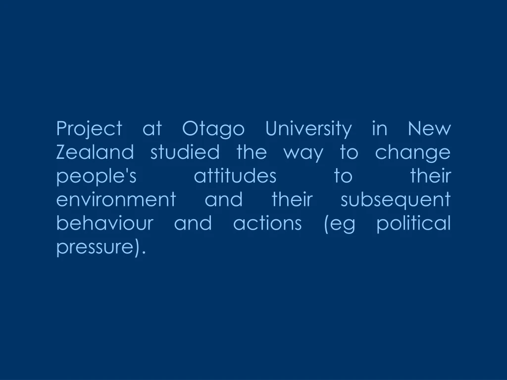 project at otago university in new zealand