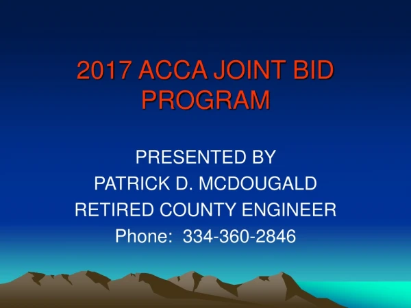 2017 ACCA JOINT BID PROGRAM