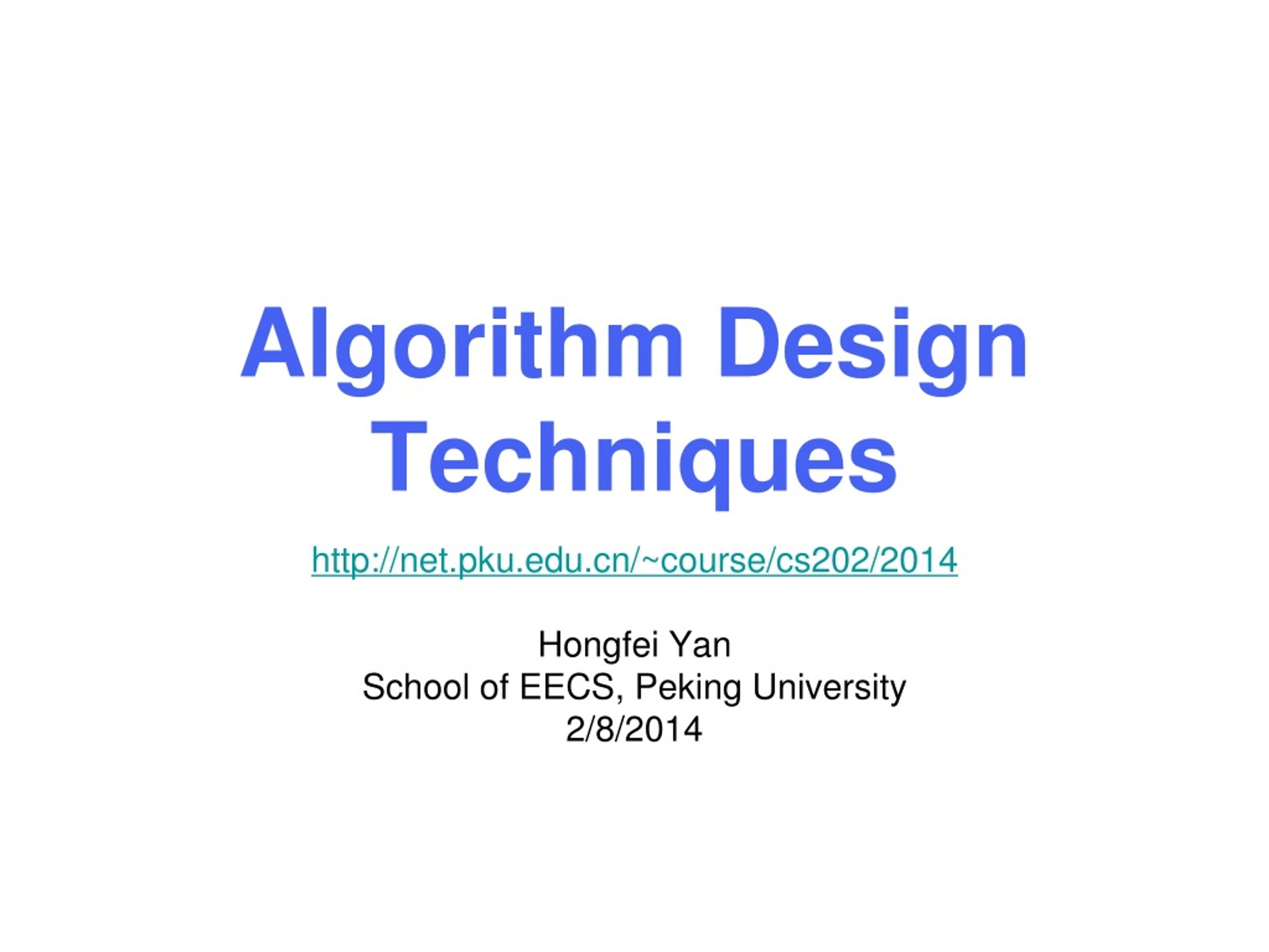 PPT - Advanced Algorithm Design Techniques PowerPoint Presentation ...