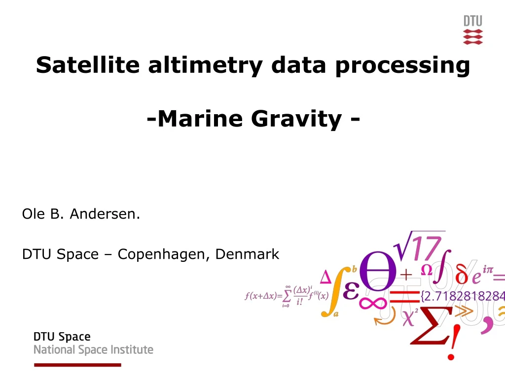 satellite altimetry data processing marine gravity