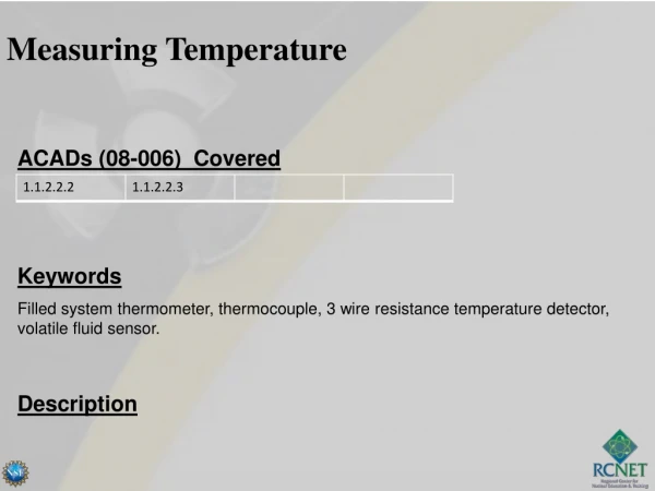 Measuring Temperature