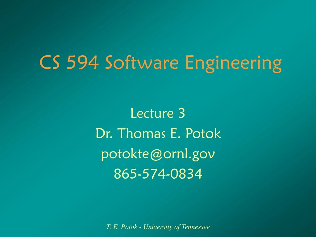 cs 594 software engineering