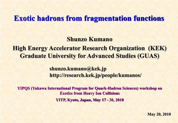 Exotic hadrons from fragmentation functions
