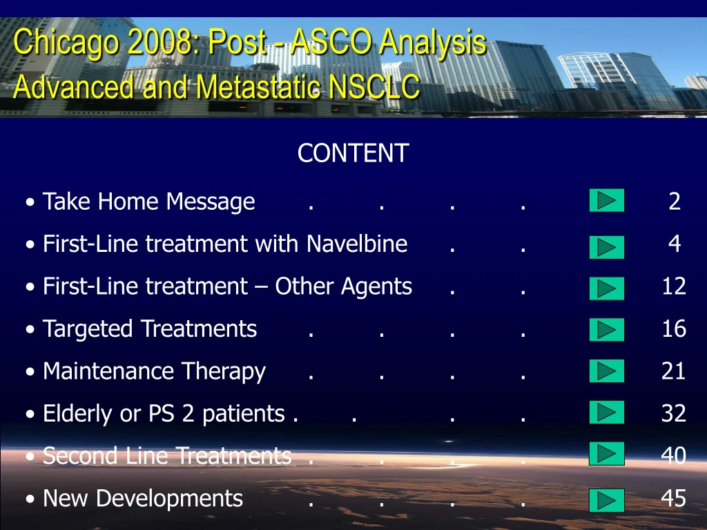 chicago 2008 post asco analysis advanced and metastatic nsclc