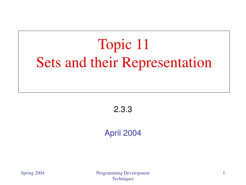 topic 11 sets and their representation