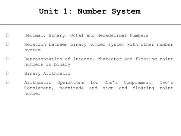 Unit 1: Number System