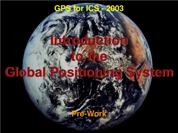 Introduction to the Global Positioning System