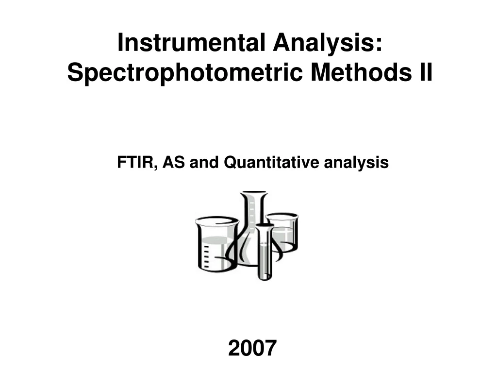 instrumental analysis spectrophotometric methods