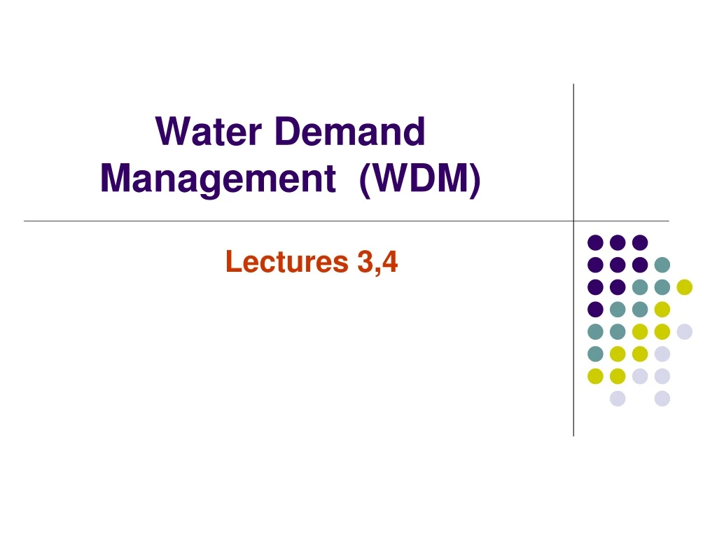 water demand management wdm