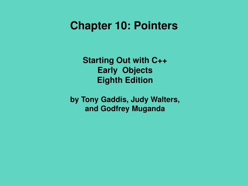 chapter 10 pointers