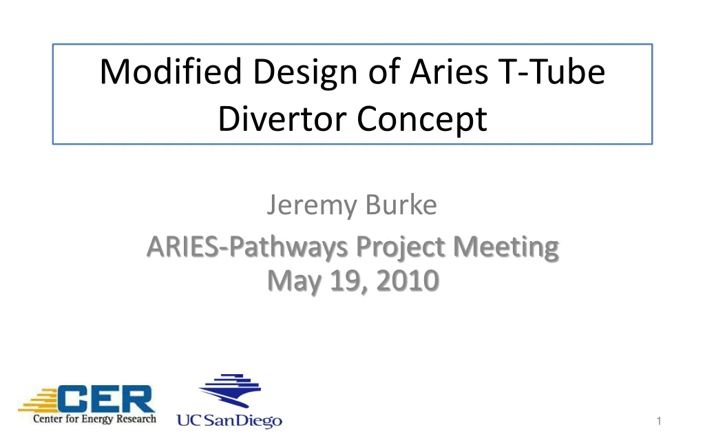 modified design of aries t tube divertor concept