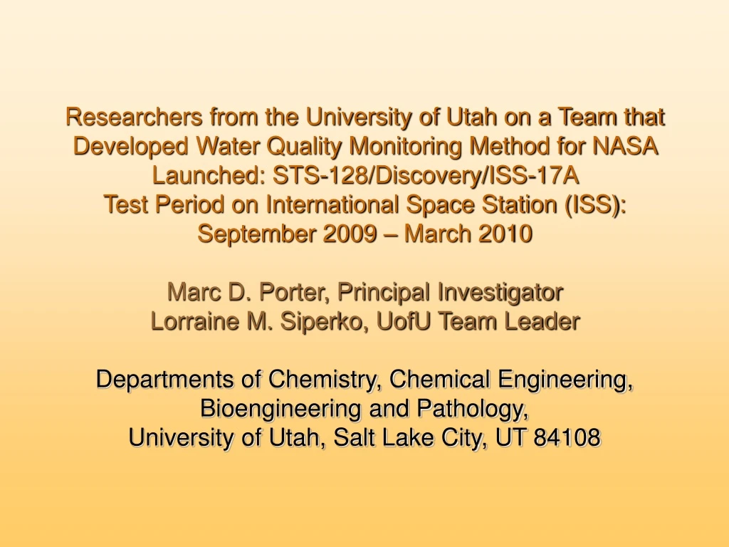 researchers from the university of utah on a team