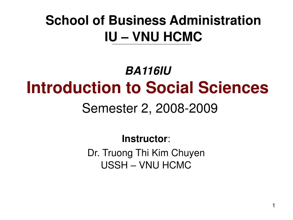 ba116iu introduction to social sciences semester 2 2008 2009