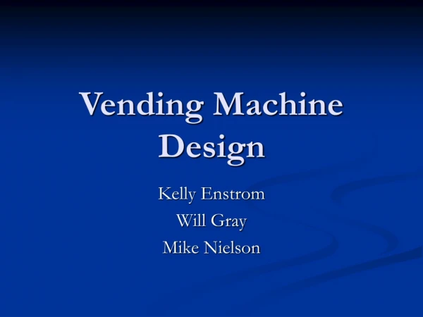 Vending Machine Design