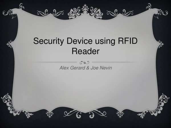 Security Device using RFID Reader