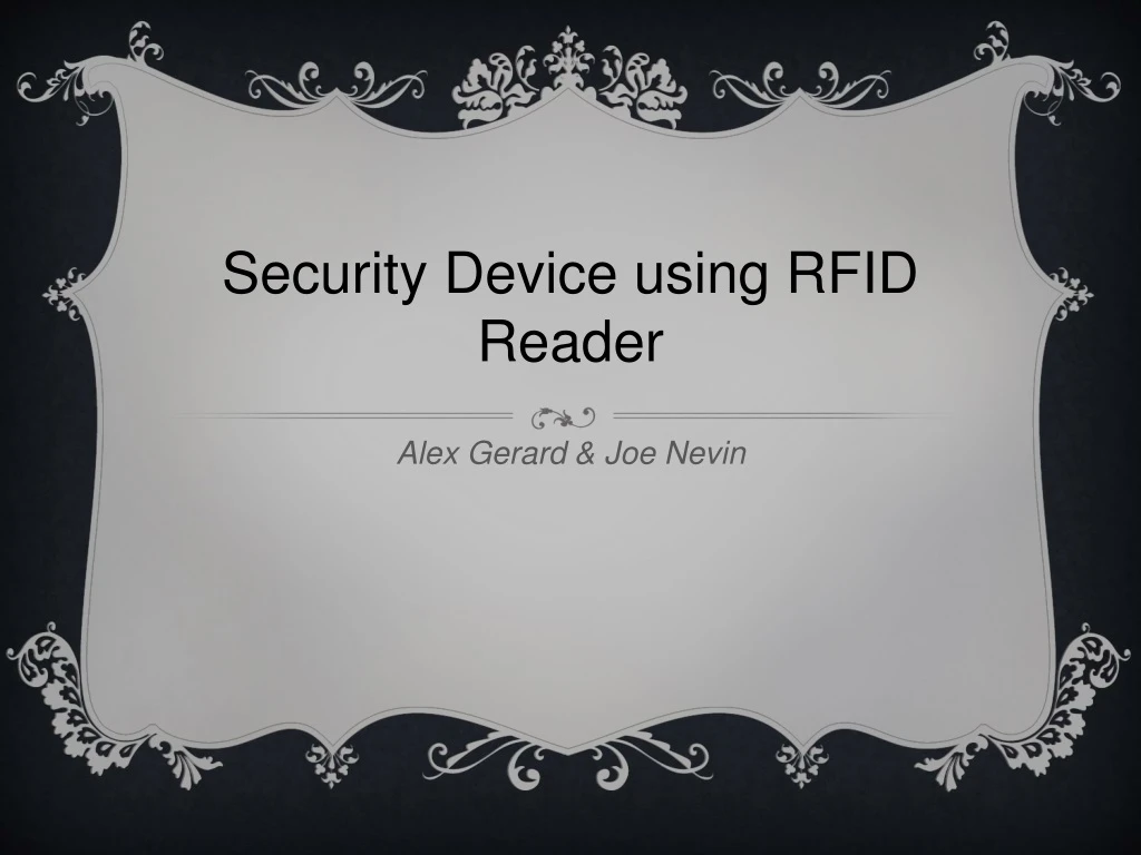 security device using rfid reader