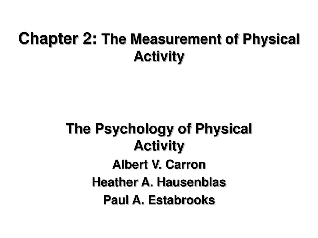 chapter 2 the measurement of physical activity