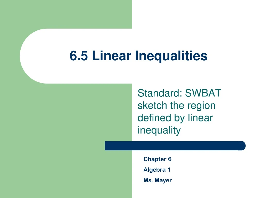 6 5 linear inequalities