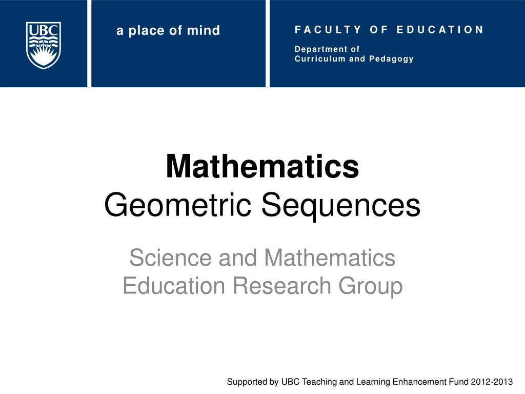 mathematics geometric sequences