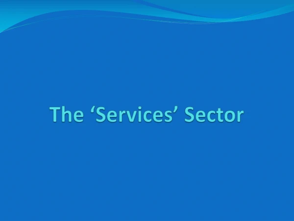 The ‘Services’ Sector